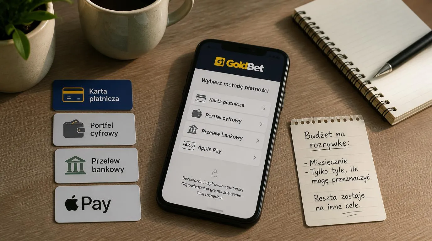 Telefon z neutralnym ekranem płatności oraz ikonami karty, portfela, przelewu i Apple Pay